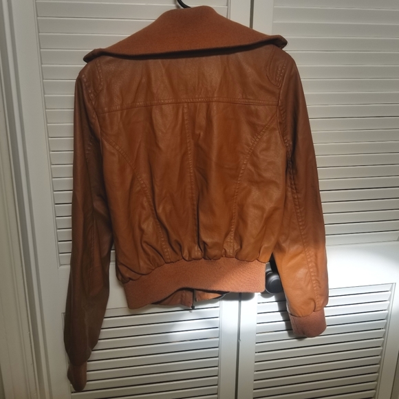 I.B. Diffusion Faux Leather Camel Jacket - Picture 3 of 6